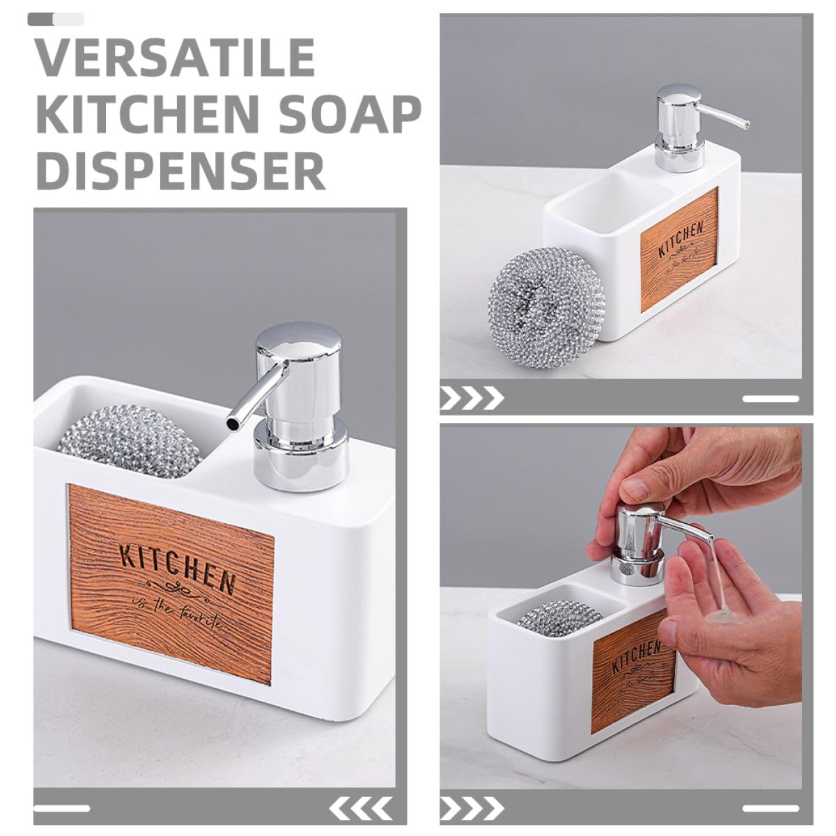 Dispensador de Loción para Manos y Lavavajillas en Cocina y Baño, Material Resina y Abs, Diseño Elegante y Mantenimiento Fácil