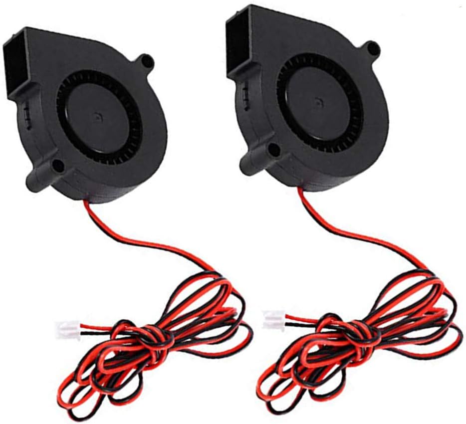 2pcs 5015 3D Printer DC Brushless Blower Cooling Fan for RepRap i3 CR-10 and Other Small Appliances Series Repair Replacement (24V)