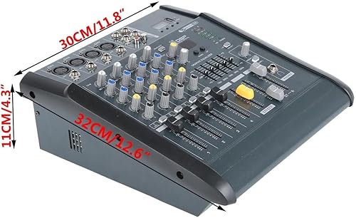 Miniatura 5 de TC-Home Amplificador de mezcla de potencia de mezclador de 4 canales profesional 16DSP con ranura USB