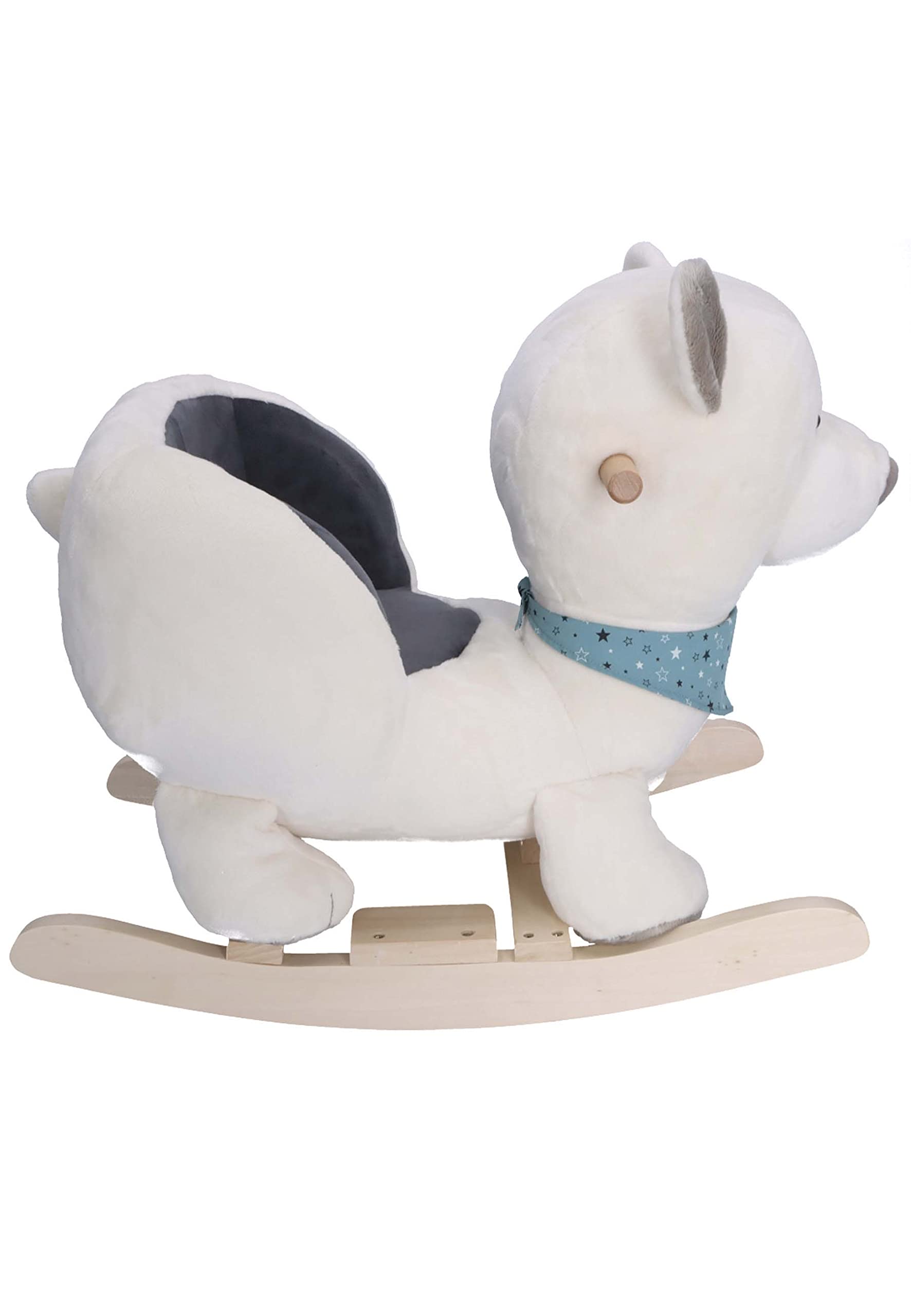 Sterntaler Bebé Unisex Mecedora Bebé Mecedora de Felpa Oso Polar, Elia, Mecedora Bebé, Bebé, Caballo Mecedora - Crudo
