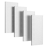 Ultrawall 4 Pcs Metal Pegboard Wall Panels, Peg Boards for Garage Tool Storage Gray 4PC