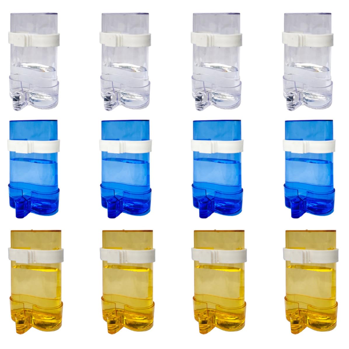 Distributeur d'eau pour perroquets et oiseaux domestiques en plastique bleu - Lot de 12