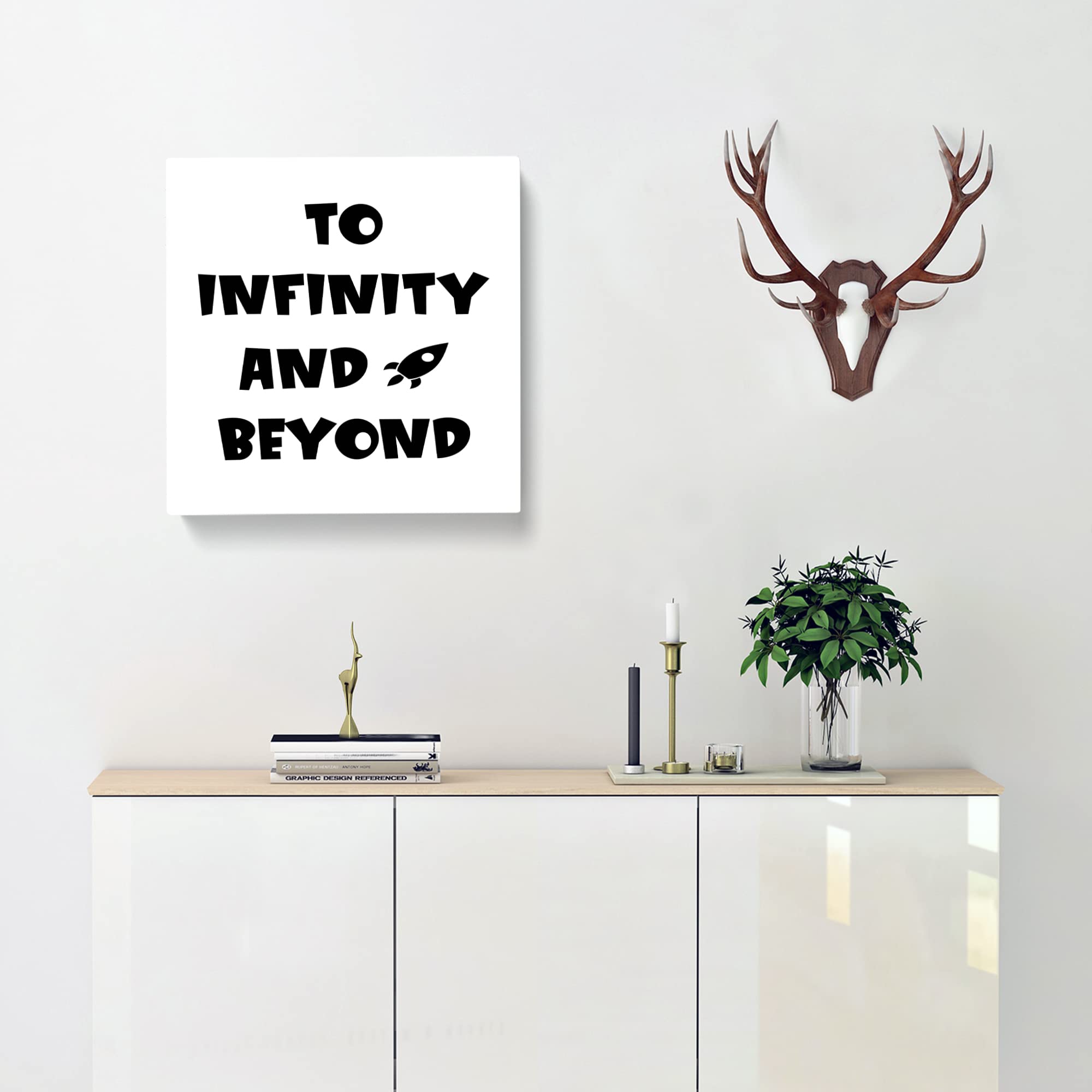 To Infinity and Beyond Modern Typography Quote Canvas Print, Mixed, 35L x 35W cm - Image 3