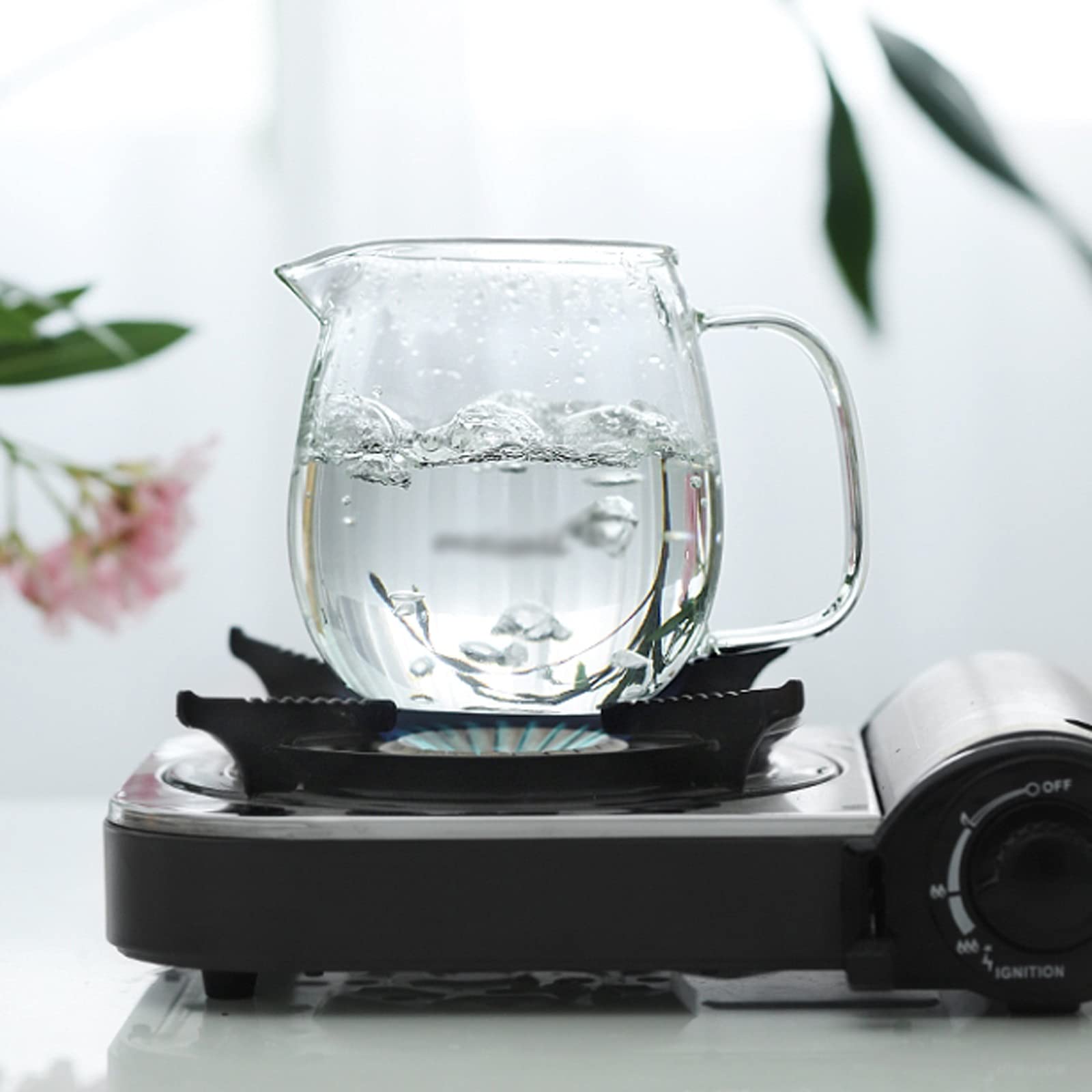 Jarra Agua Fria Jarra de vidrio simple con forro vertical Alto Borosilicate Jarra de vidrio Jugo de tetera para el hogar para el hogar, restaurante, cafetería Jarra Agua Detox Frutas ( Size : Small )