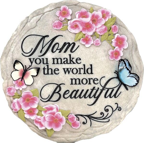 Spoontiques Beautiful Mom Stepping Stone - Lovely Family Decorative Garden Stone for Yard, Patio, Garden or Walkway - Outdoor or Indoor Home Decor