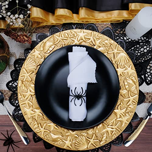 Babenest Baroque Gold Charger Plates, 12 Pack 13 Inch Plastic Ocean Style Nautical Beach Dinner Chargers, Decorative Table Charger Service Plates For Wedding Party Event (Shell, Gold) #TOP6