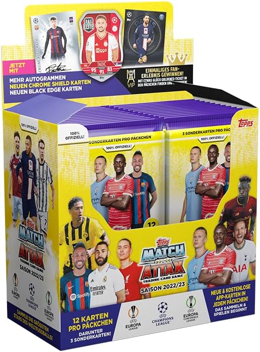 Topps Match Attax 22/23 - UEFA Champions League Football Cards | Trading Cards Display Booster Box (288 Cards, 24 Packets)