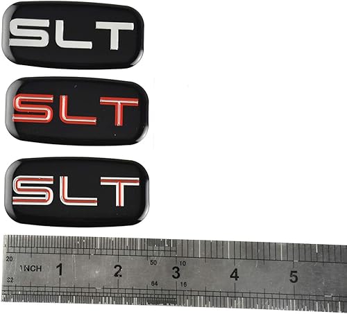 Miniatura 7 de 2 emblemas de cabina SLT 3D de repuesto para pilar de techo de Yukon Suburban Sierra 03 06 (cromorojo)