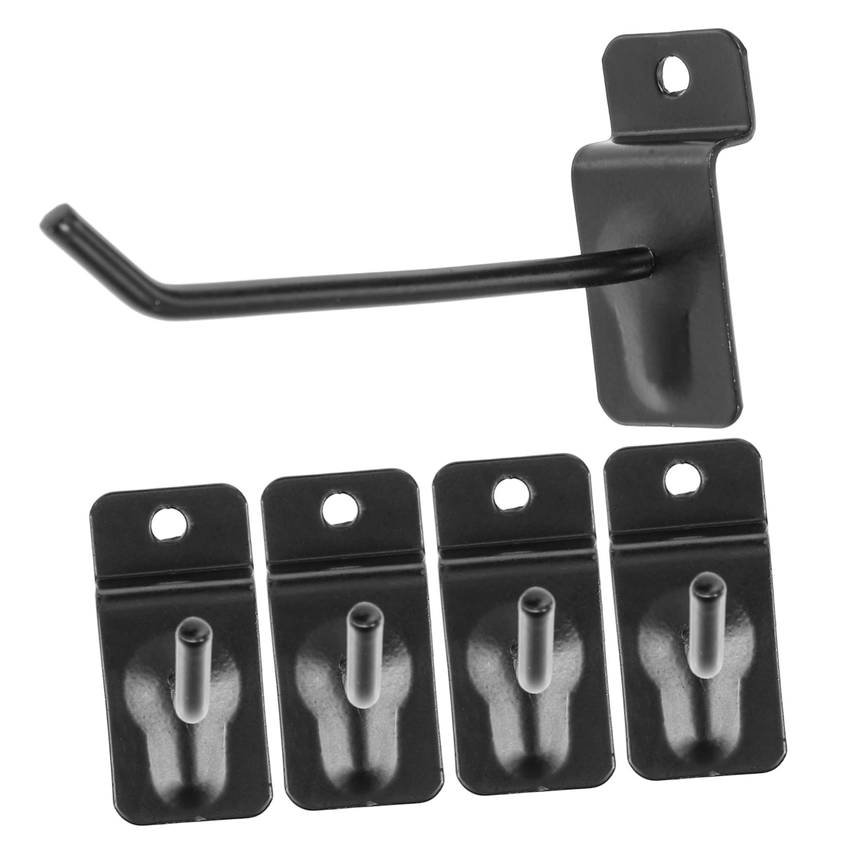 Ganchos para Tableros Perforados de Hierro de 15cm, 50 Piezas | Negro, para Paneles Perforados, Aptos para Hilo y Bobinas, Instalación Sencilla