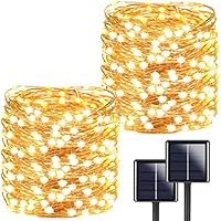YIQU 2-Pack Each 72ft 200LED Solar String Lights Outdoor, Super Bright Solar Christmas Lights (Upgraded Oversize Lamp...