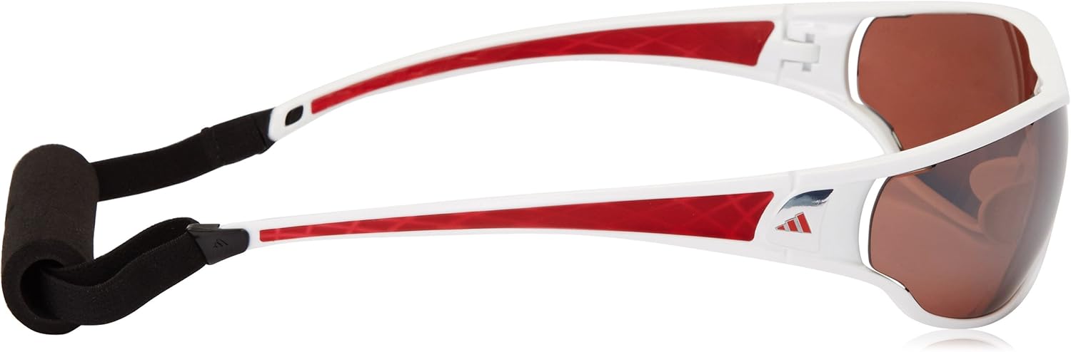 Side view of adidas Tycane Pro S sunglasses showing temples and head strap attachment