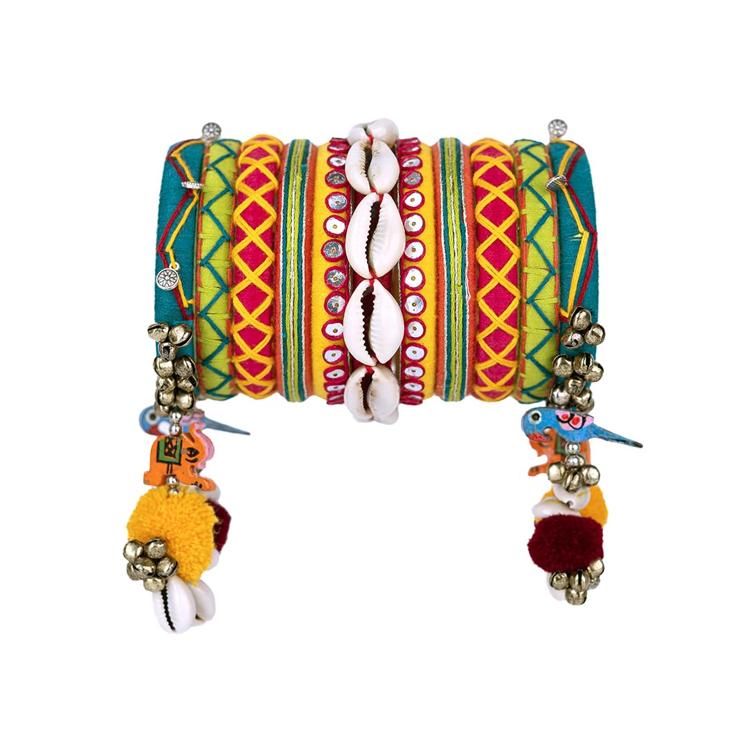 Taasha Craft Mohini shell and hanging katha work Bangles, Handcrafted Cotton Thread Bangle Set forWomen & Girls Size 2.4 Set of (11 Bangles) (B0D9BXHY5Y) Amazon Price History, Amazon Price Tracker