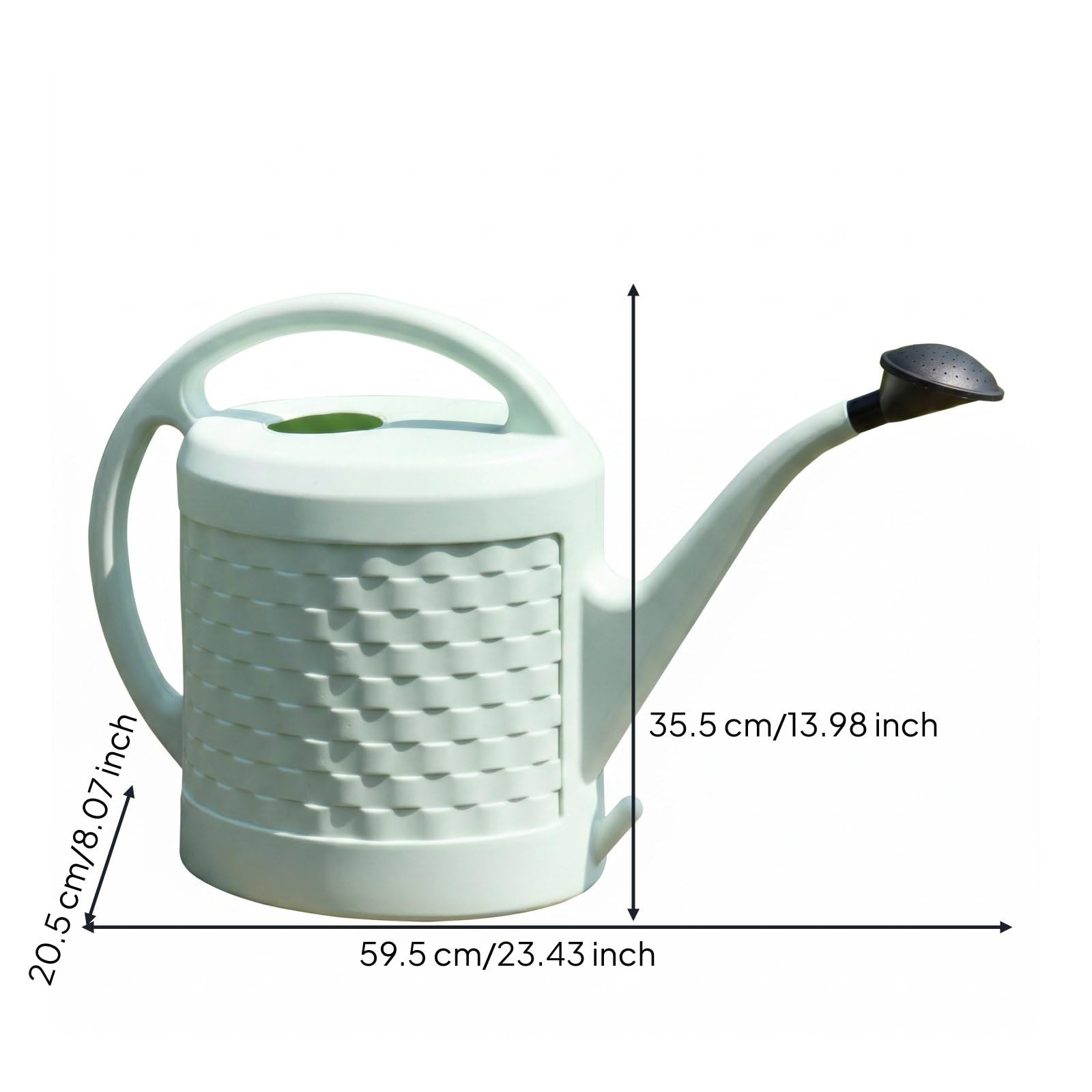 Arrosoir à Arrosoir Pot d'Arrosage Arrosoir de Jardin Arrosoir pour Plantes à Débit Doux et Régulier Tête Démontable pour Modes de Pulvérisation, Vert Matcha, 12L