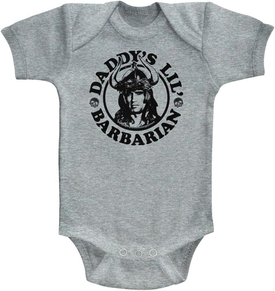 Conan Sword&Sorcery Hero Daddy's Little Barbarian Gray HTHR Infant Baby Snapsuit