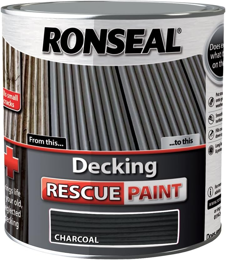Ronseal DRPCH25L 2.5 Litre Decking Rescue Paint - Charcoal