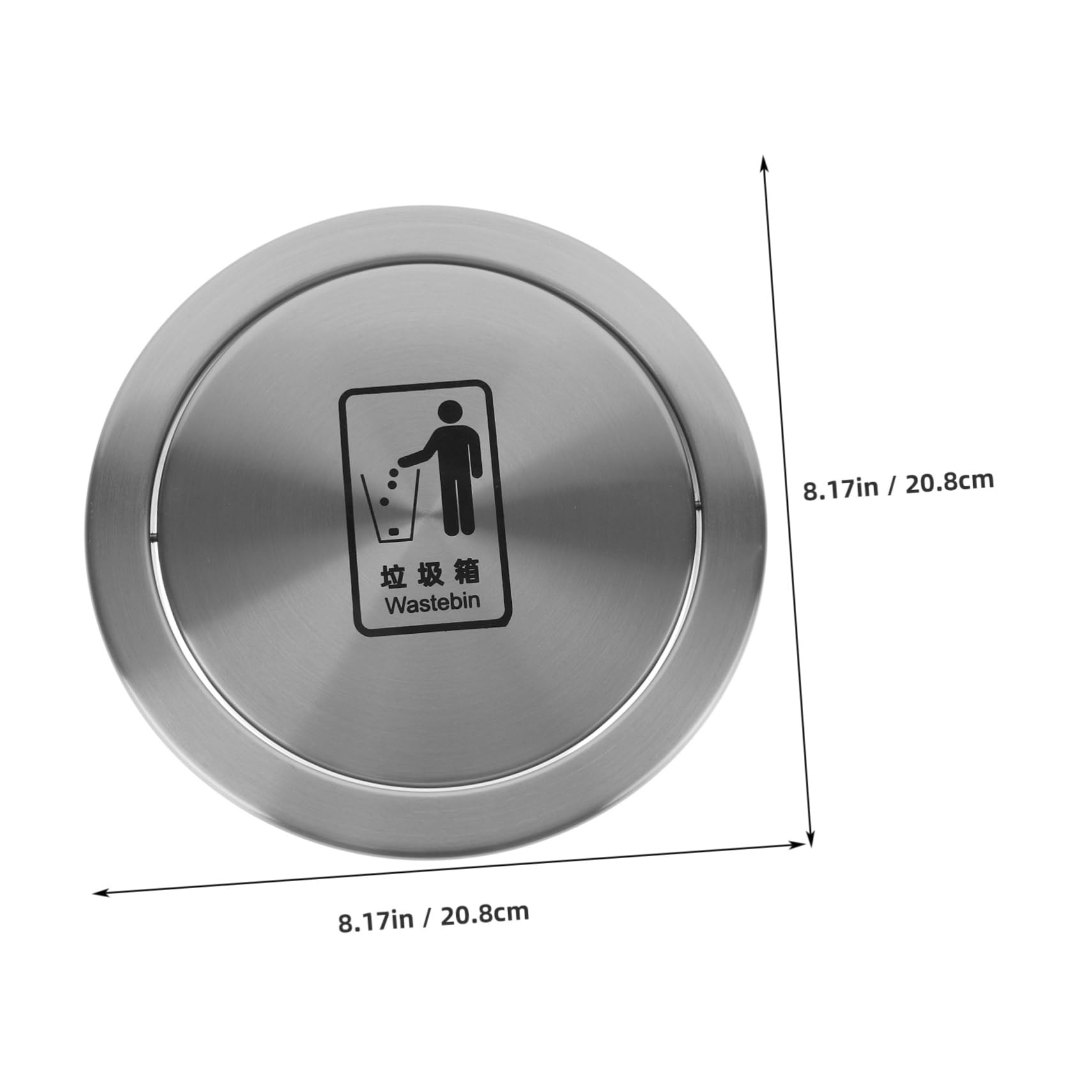 Levemolo Stainless Steel Flap Trash Can Lid for Kitchen Bathroom Garbage Bucket Cover Easy to Install for Sinks and Commercial Use Stylish Design Fits Standard Trash Bins