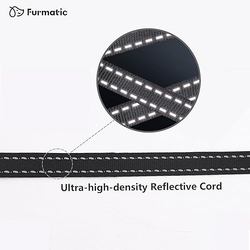 Miniatura 4 de Correa retráctil para perro sin enredos, cinta de nailon reflectante fuerte de 16 pies, freno con una sola mano, pausa y bloqueo, (blanco, mediano