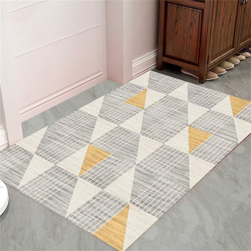 Tapis de salon lavable en machine gris fini les taches et les glissades avec ce tapis moderne