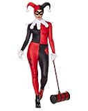 DC Villains Adult Harley Quinn Catsuit Costume | Officially Licensed | Batman Costume | Harley Quinn Cosplay