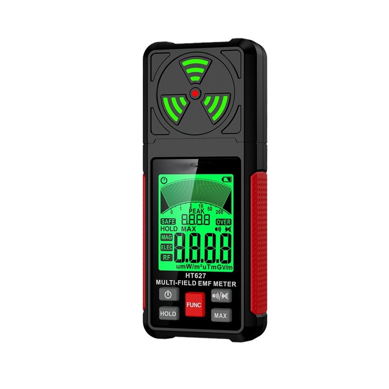 ECILKUC EMF Meter,Radiation Detector with High-Definition LCD Display, Multiple Measurement Modes, Three-Color Backlight Warning, and Automatic Shutdown, HAORONGWEI240530-16