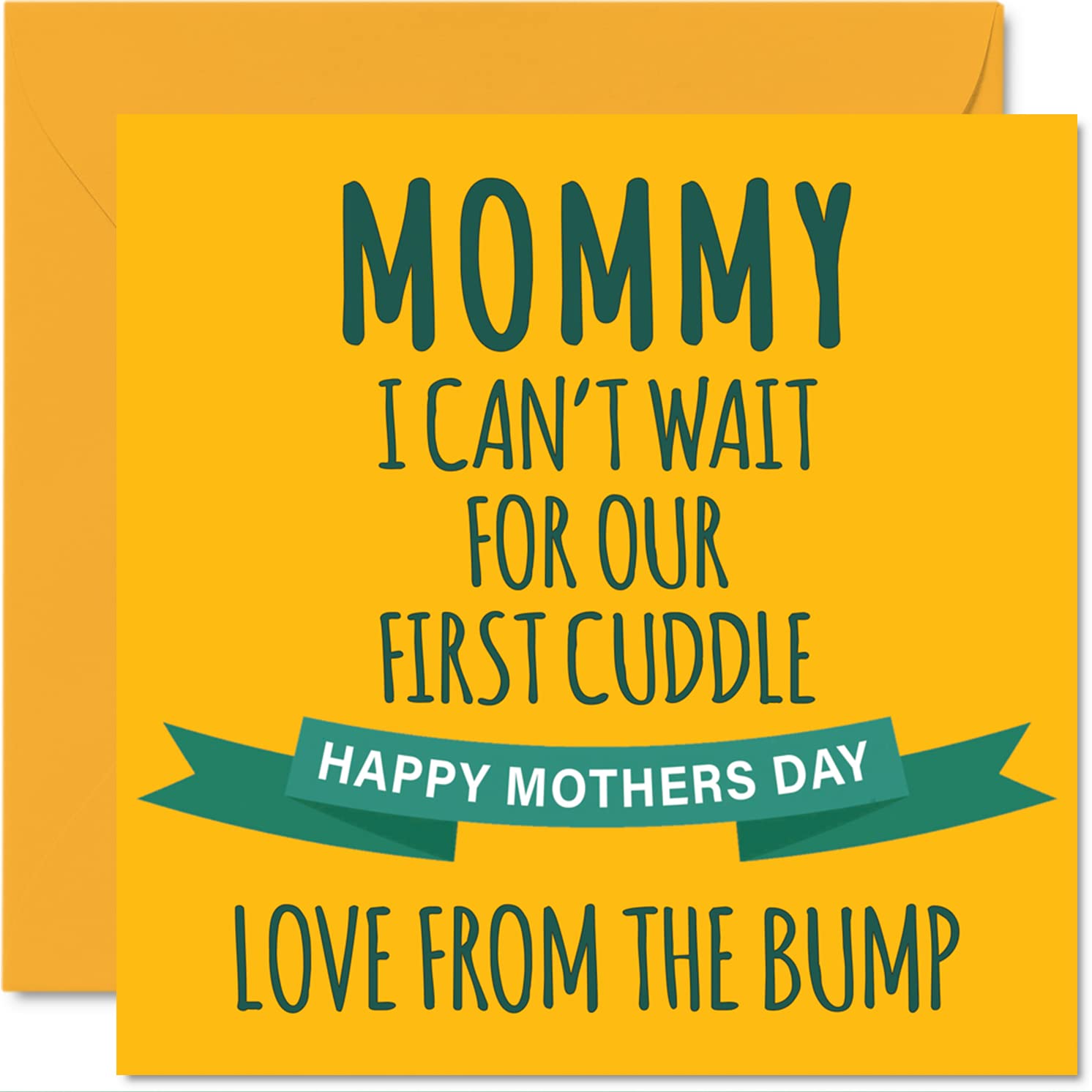 Fun Mothers Day Card for Mommy - First Cuddle - Happy Mother's Day Cards for Mommy from Bump, Cute Mom Gifts, 145mm Special Greeting Cards Mama Mom Mum Mummy