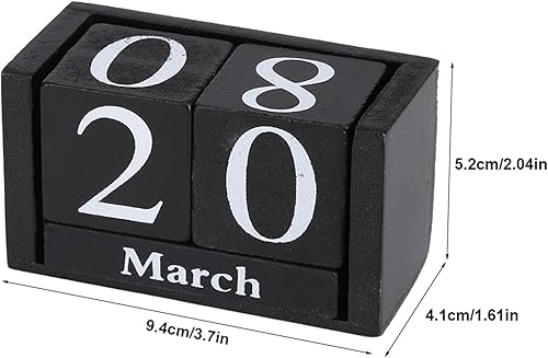 Miniatura 4 de Bloque de madera vintage, calendario perpetuo, accesorio de escritorio, calendario de madera vintage, bloque de madera, mes, fecha, exhibición,