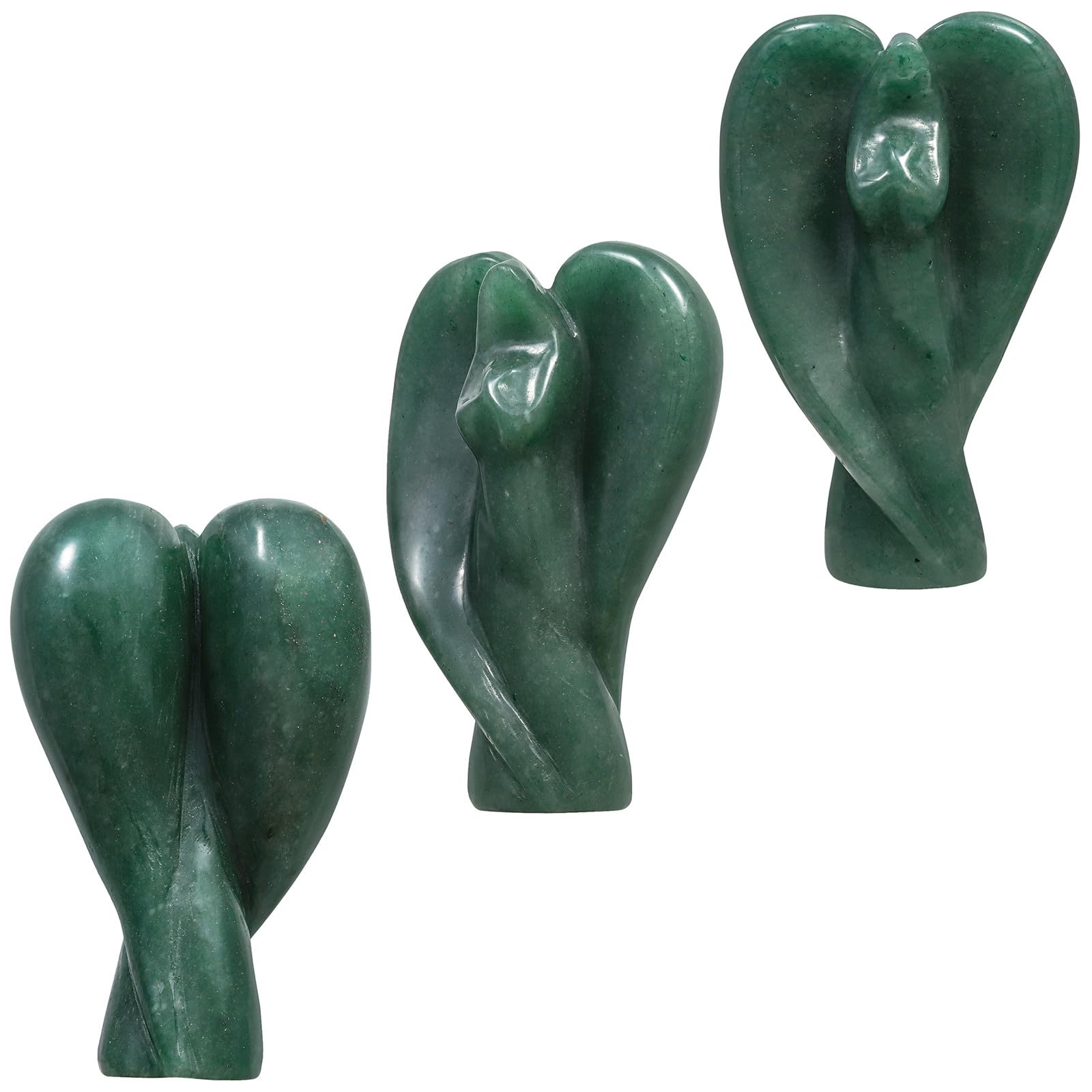 mookaitedecor Large Green Aventurine Crystal Angel Abstract Art Statue Guardian Angel Gift Reiki Healing Crystal Angel Ornament Love Peace Angel Figurine Sculpture Crystal Art Angel Room Decor - Image 4