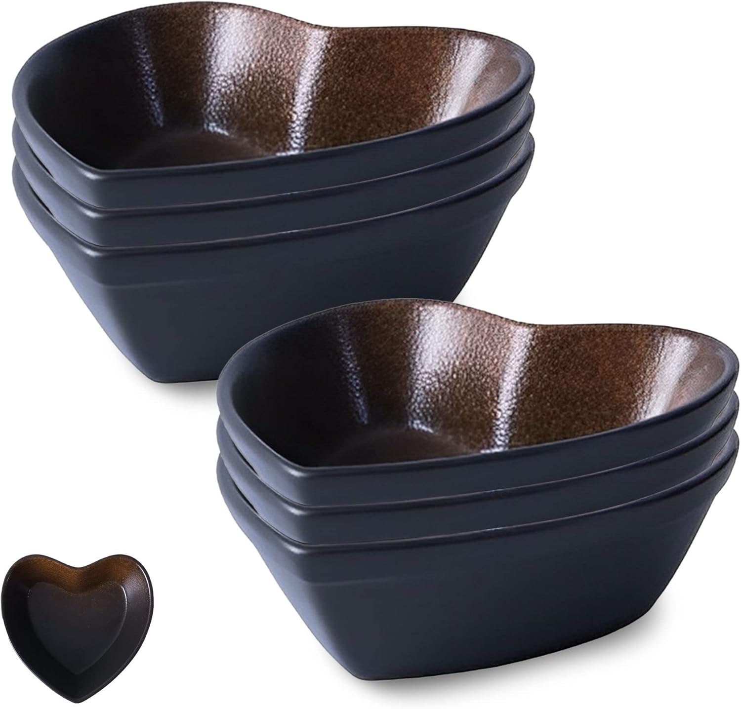 Cuencos, tazones for sopa, tazón de cerámica, tazón for sopa, tazón for arroz, tazón for desayuno, juego de moldes en forma de corazón, 500 ml, moldes for crema brulée, plato for soufflé Platos a prue