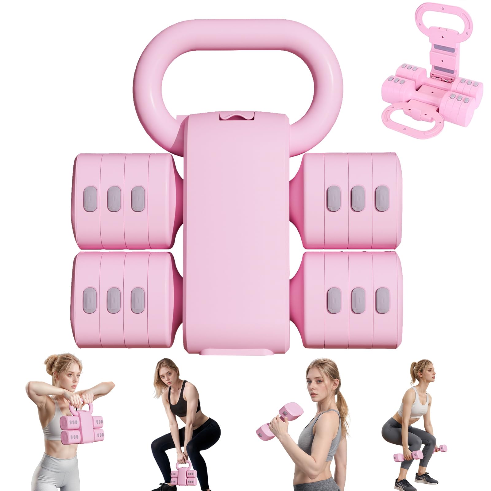 Conjunto de kettlebell ajustável, conjuntos de kettlebell de peso livre 4 em 1 (2,5 kg,