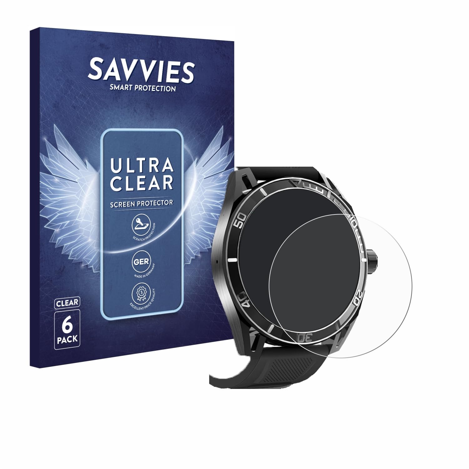 savvies 6 Pack Screen Protector compatible with Yuede Smartwatch 1.43