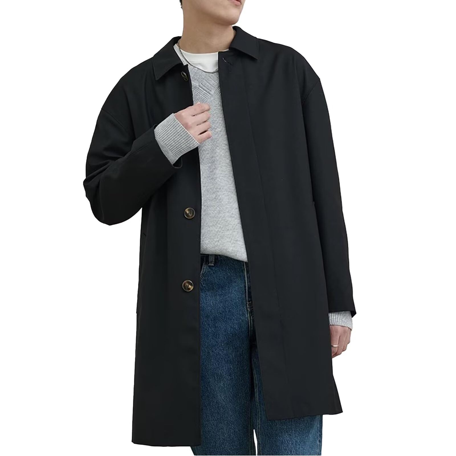 【50%OFF】【2,340円】 Augneay メンズ トレンチコート 【送料無料】