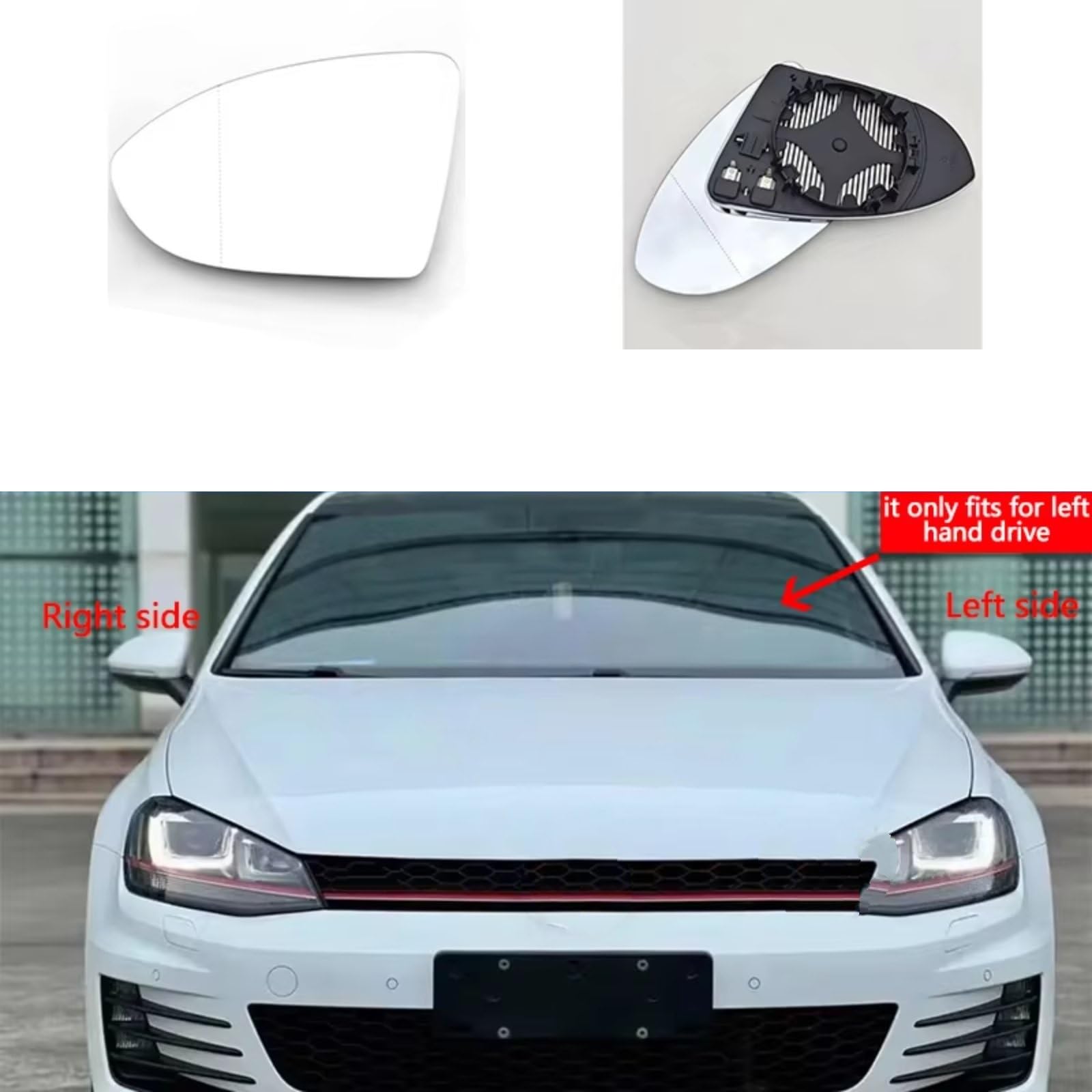 Universelles Spiegelglas Kompatibel Mit VW Für Golf 7 Für MK7.5 Für GTI Für GTD 2012–2021 Auto-Heizung Klare Rückansicht Seitenspiegel Glaslinse Ersatz
