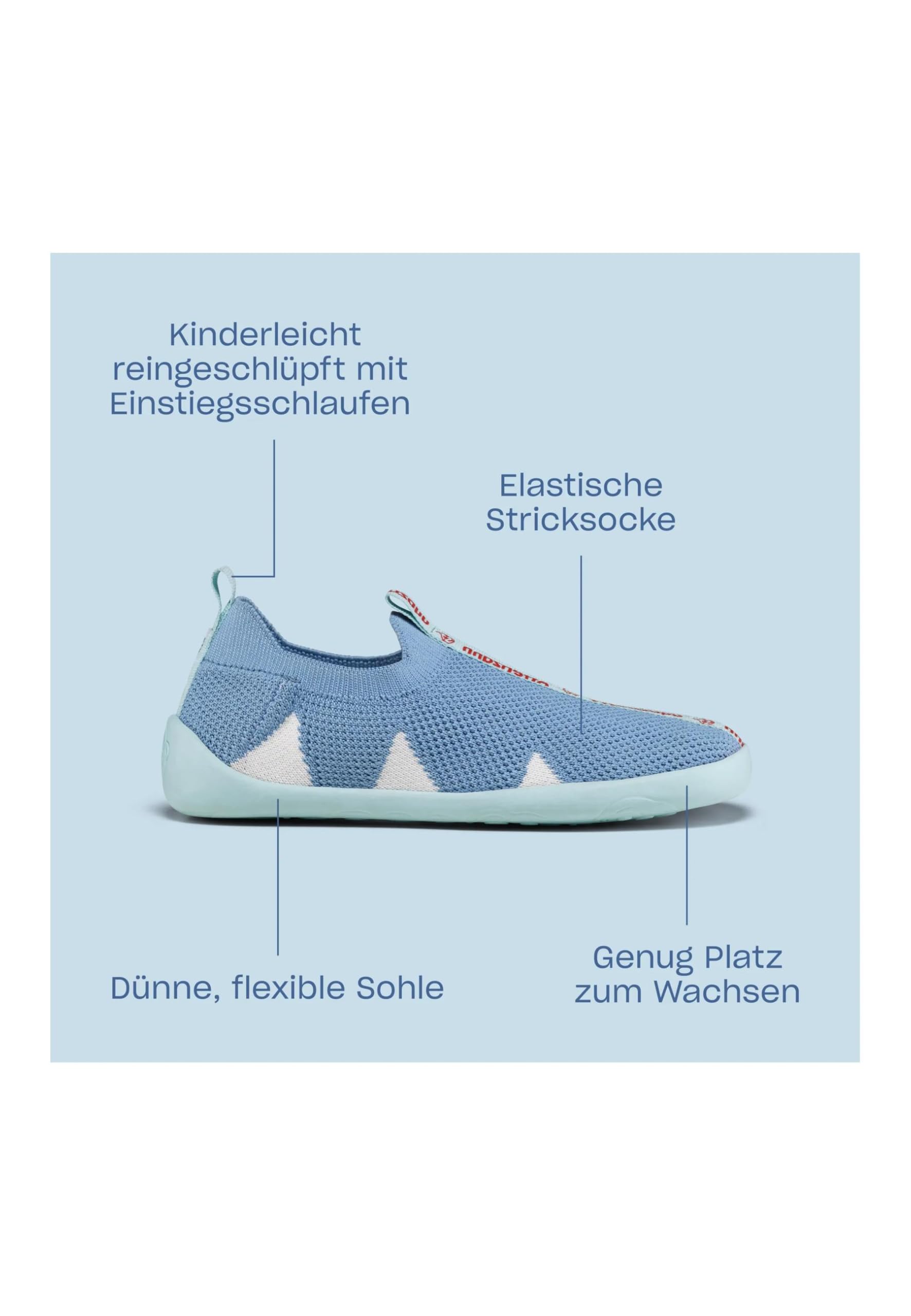 Affenzahn Hausschuh Knit Flinky zum Reinschlüpfen rutschfest, flexibel, leicht für Kindergarten und Kita Größe 21-32