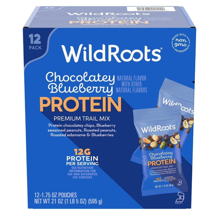 Wild Roo't's Protein, Chocolatey Blueberry, Trail Mix, 1.75 oz., 12 pk.