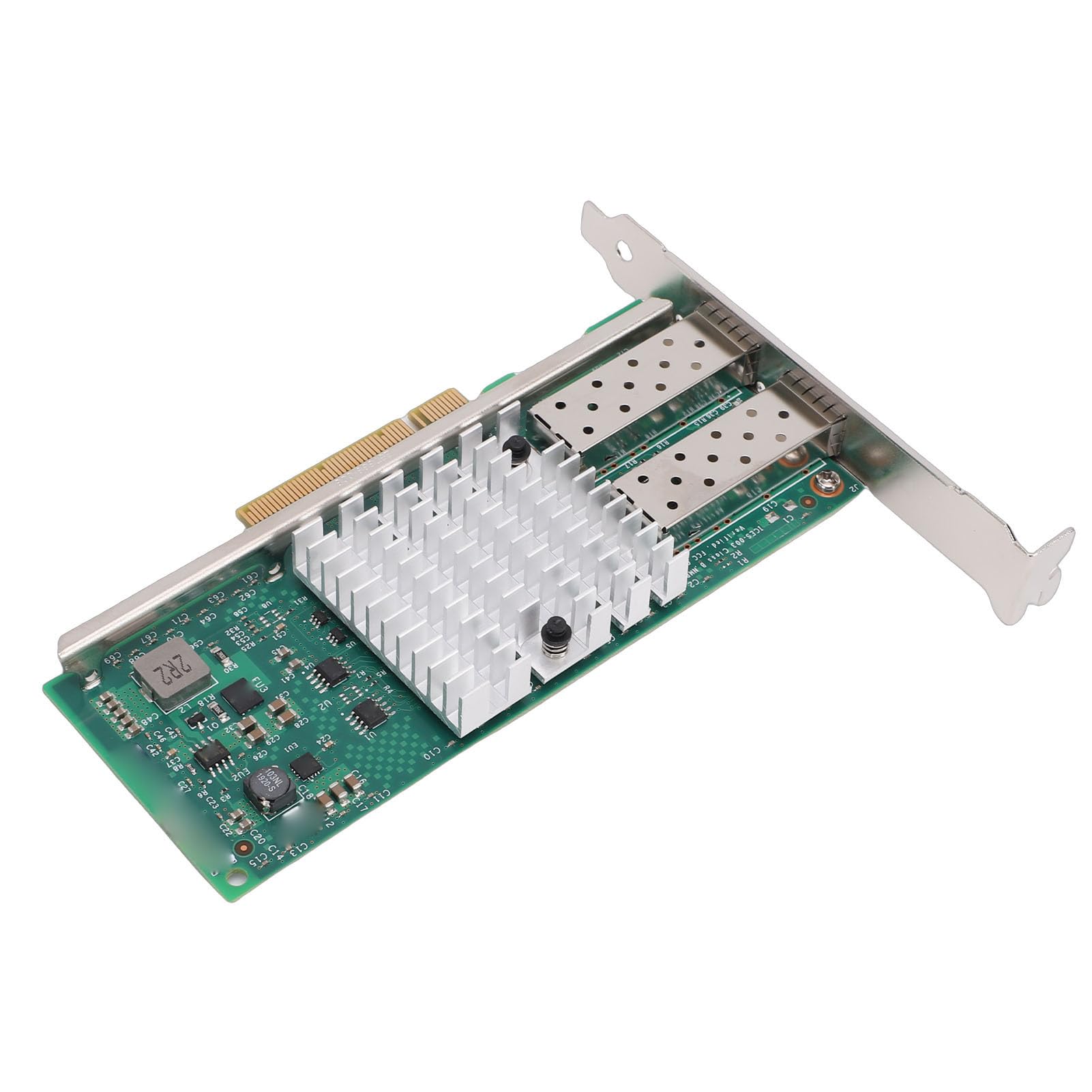Fabater Adattatore Affidabile per Scheda di Rete in Fibra Ottica PCI-E X8 con Doppia Porta SFP+ da 10 GB per Diversi Sistemi Operativi 1x