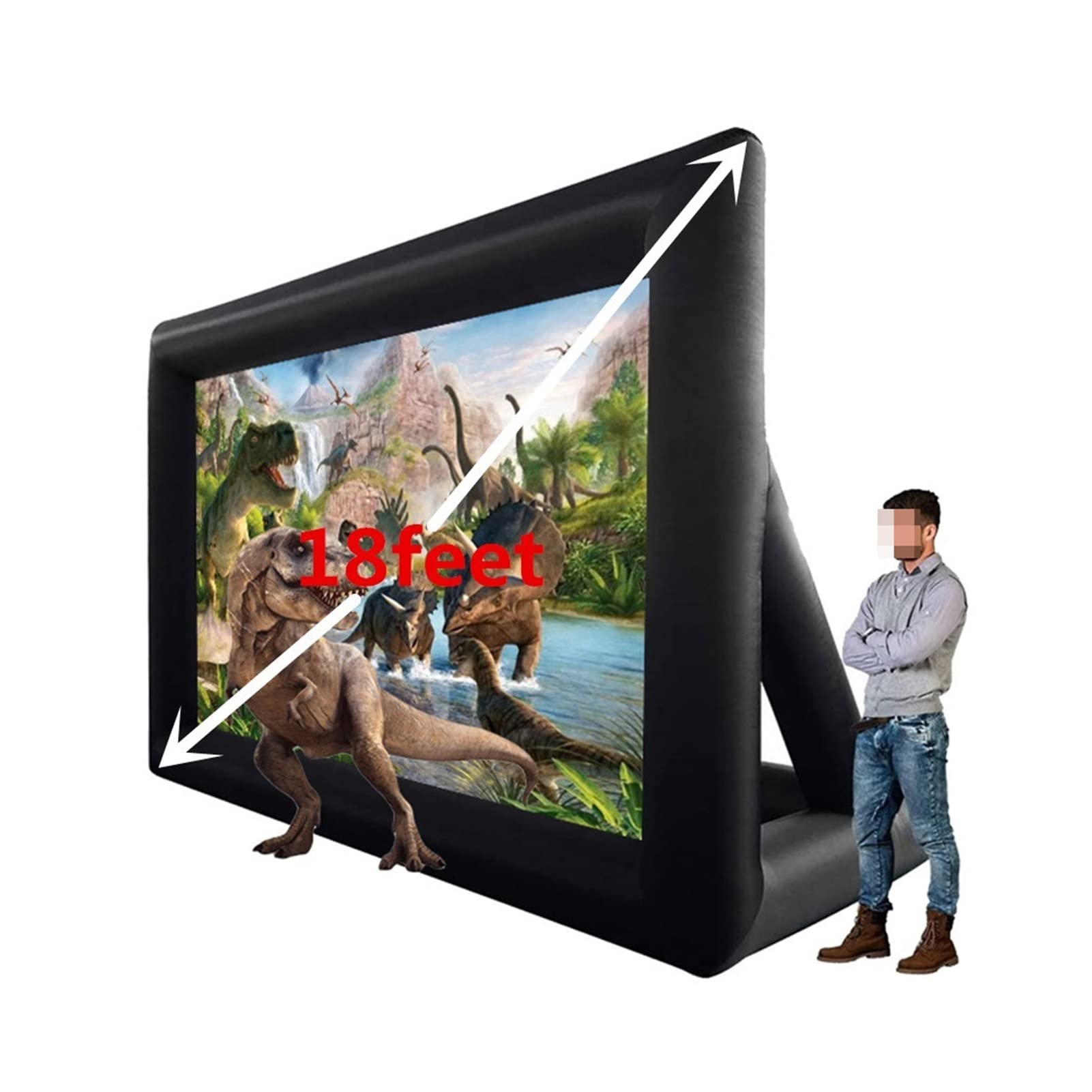 Myuyee 18Ft 16Ft Inflatble Projector Screen With Powerful 12Vlow-Noise Blower For Home Family Movies Tv Shows Videos Playing Games Etc Gaming, Office ( 18Ft)