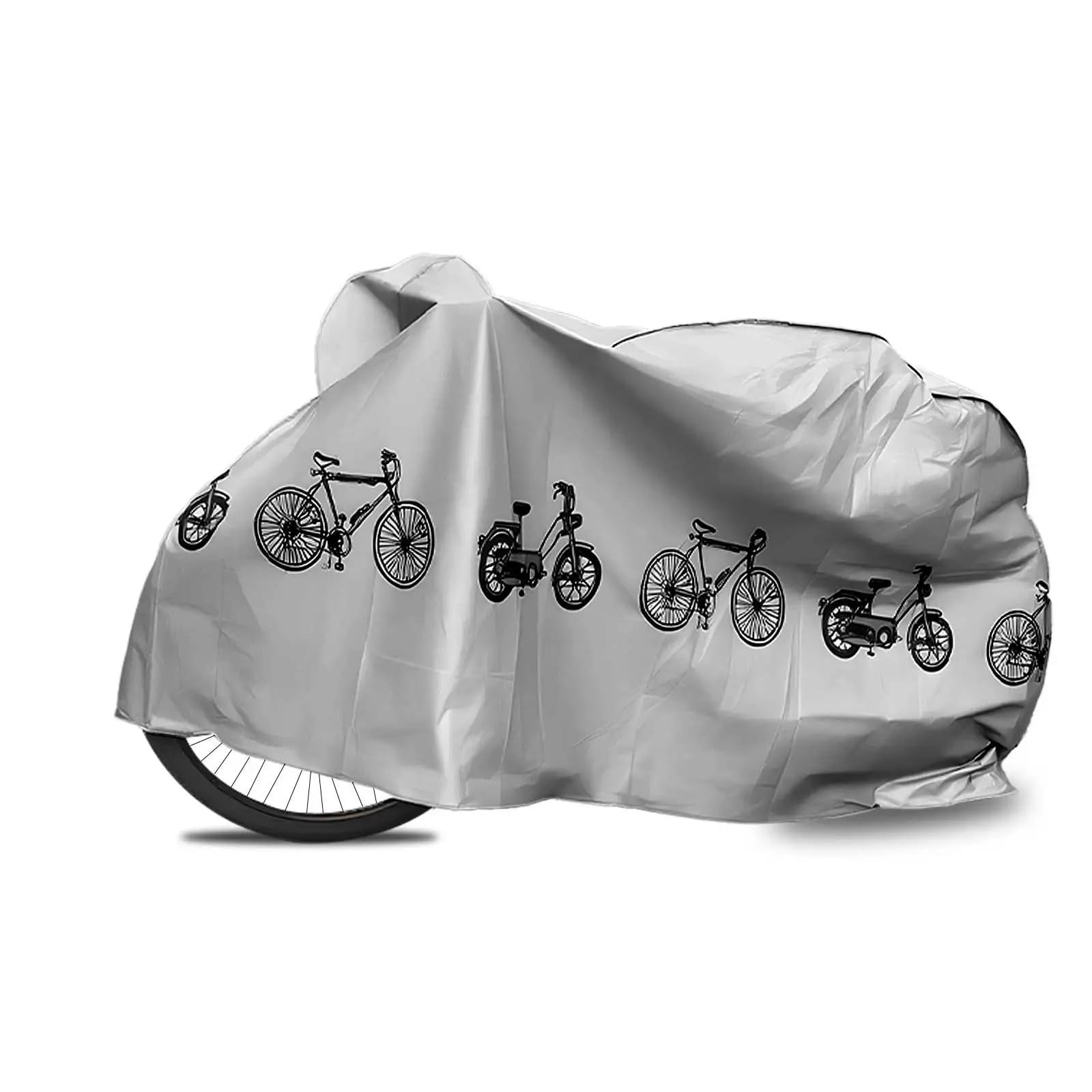 Akdjgfp Men's Grey Bike Cover Waterproof Outdoor Bicycle Protector Cover Rainproof Bike Motorcycle Sunscreen Dustproof Protect Gear Accessories(Grey)