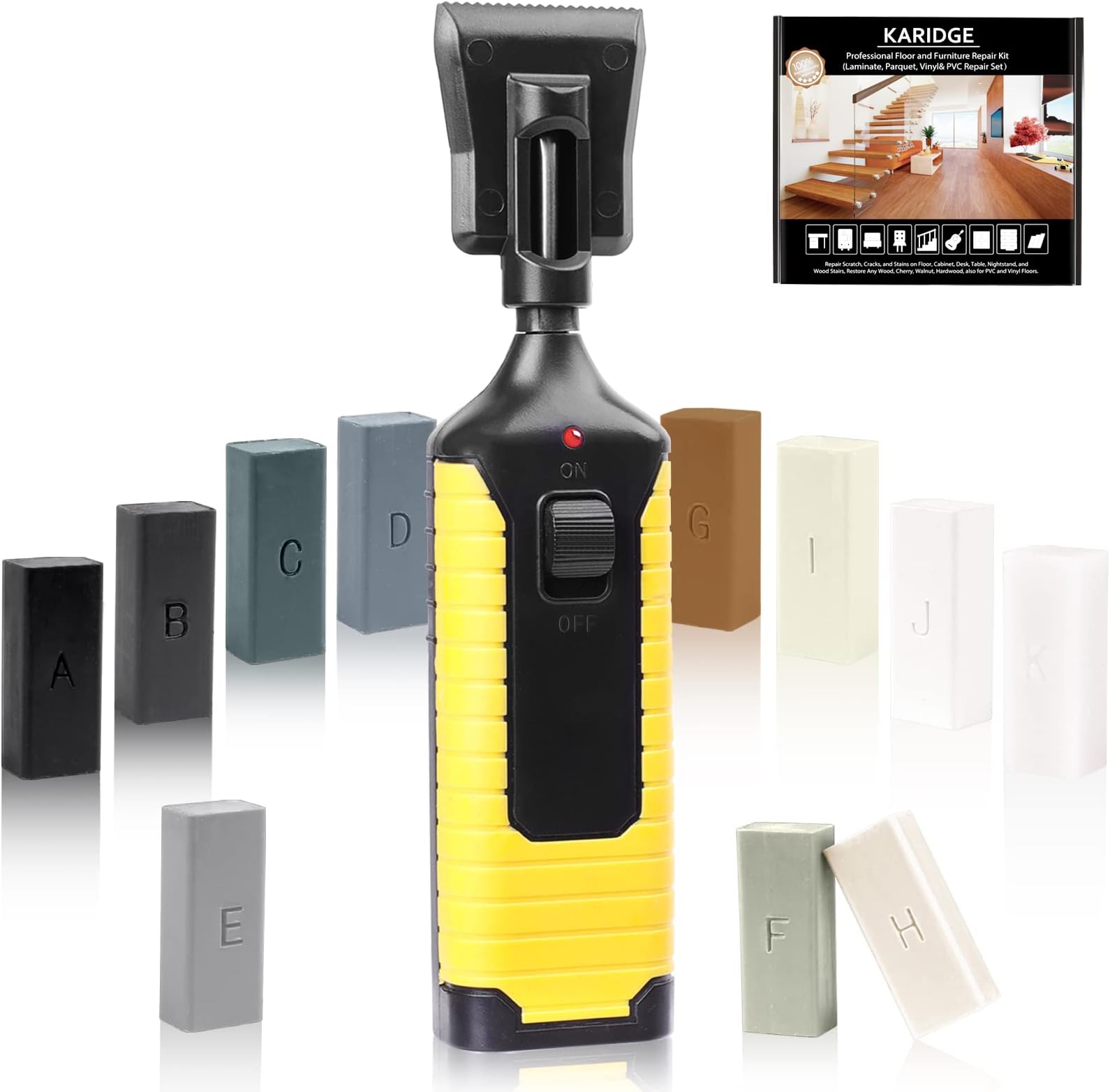 Wood Floor Repair Kit Laminate Vinyl Hardwood Floor Repair Kit with Heat Pen Wax