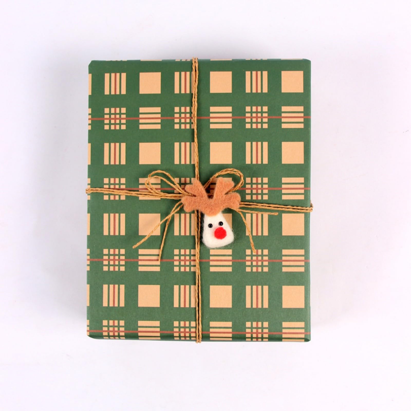 Christmas Wrapping Paper, 6 Sheets 50cm x 70cm Recyclable Kraft Wrapping Paper with Jute Strings and Tags(6 Pattern) - Image 2