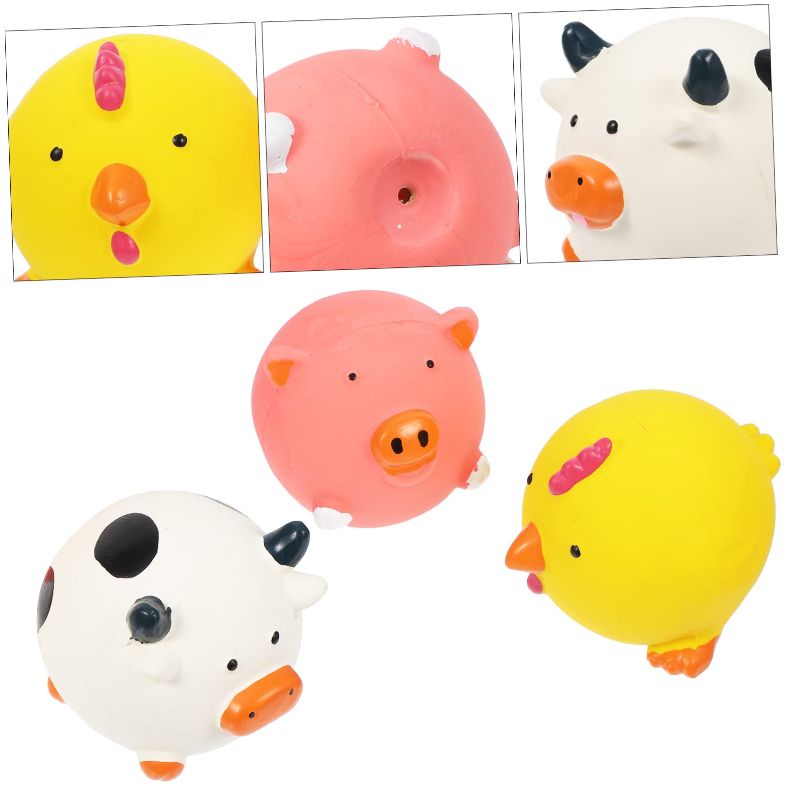 Kisangel 9stücke Cartoon Hundespielzeuge Aus Latex Quietschendes Kauspielzeug Für Hunde Beißspielzeuge Für Welpen Und Kleine Hunde Inkl Süßem Design Schweinchen Huhn Kuh