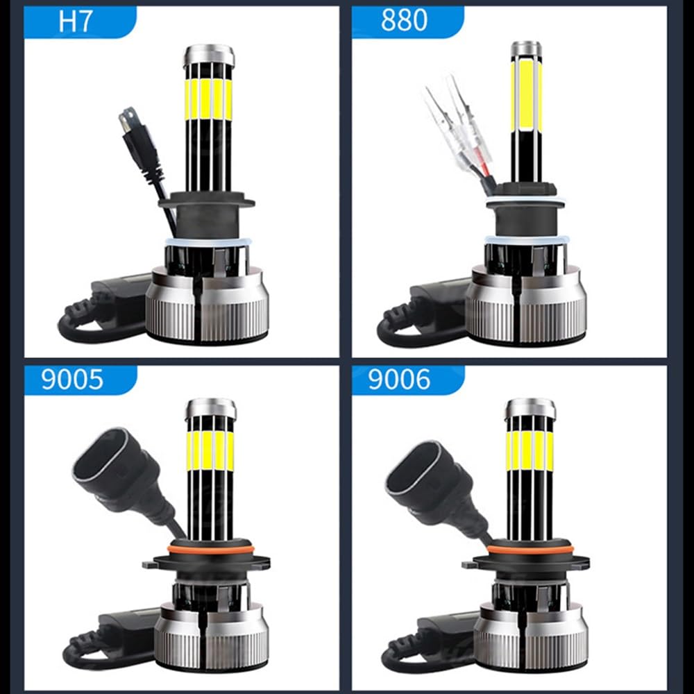 Bombilla Coche H7 LED Canbus H4 H1 HB3 HB4 9012 Bombilla LED | Turbo Bi 360 lente de proyector luz H11 9005 bombilla de faro de coche 6000K 12V