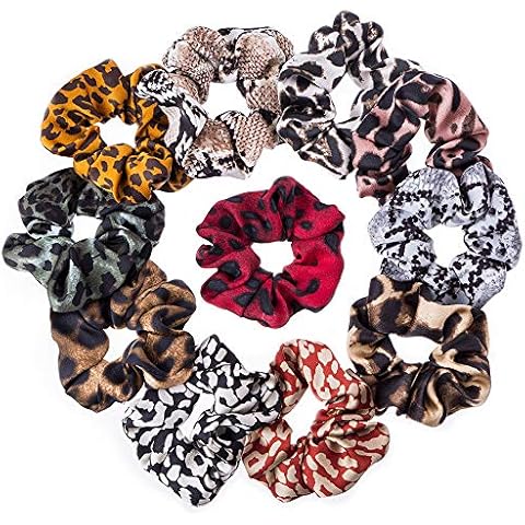 Women's Leopard Scrunchies with Bow Cover