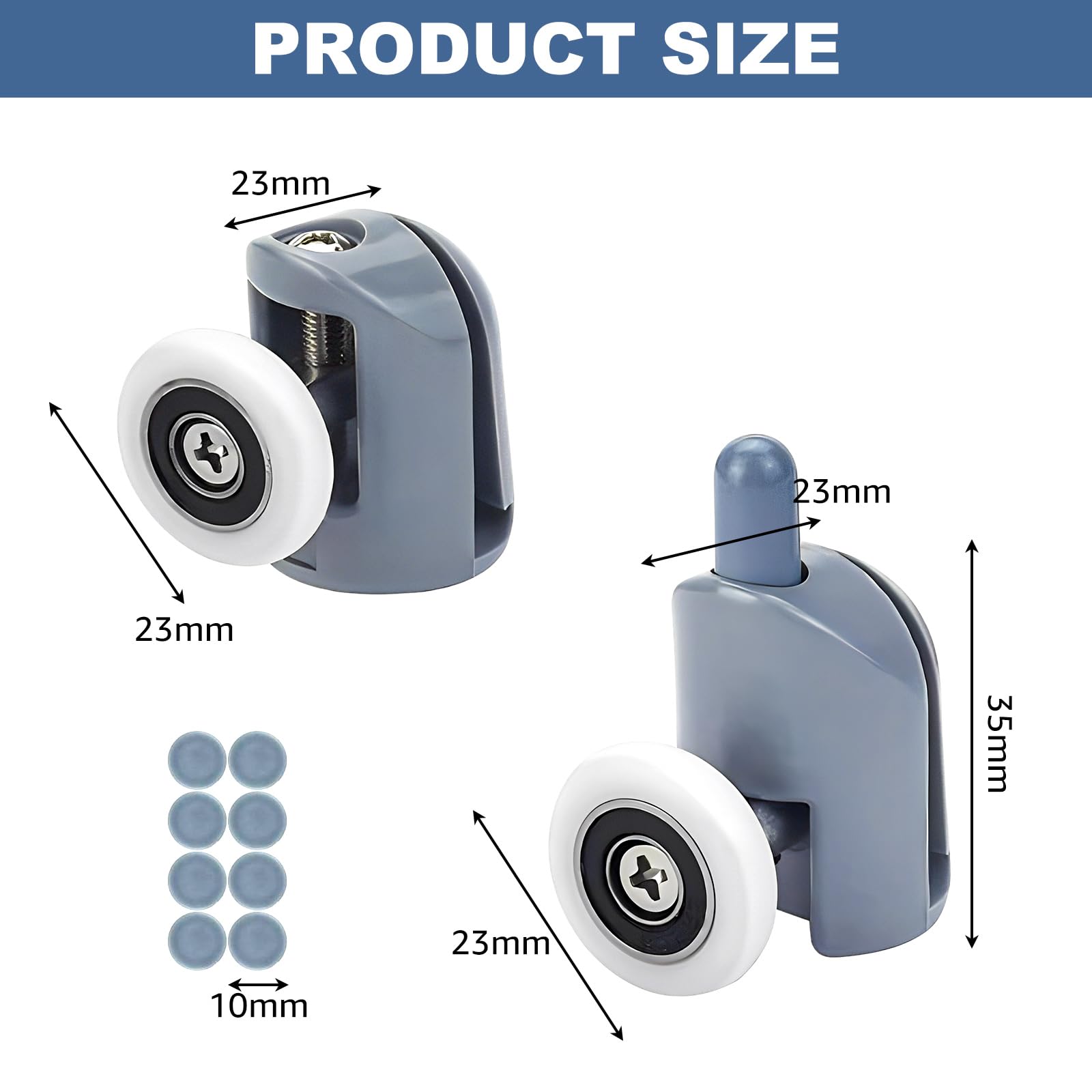 8 Pezzi Ruote Porta Doccia - Rulli Regolabili Per Vetro Spessore 4-6mm Con Sistema Antiurto - Foto 2