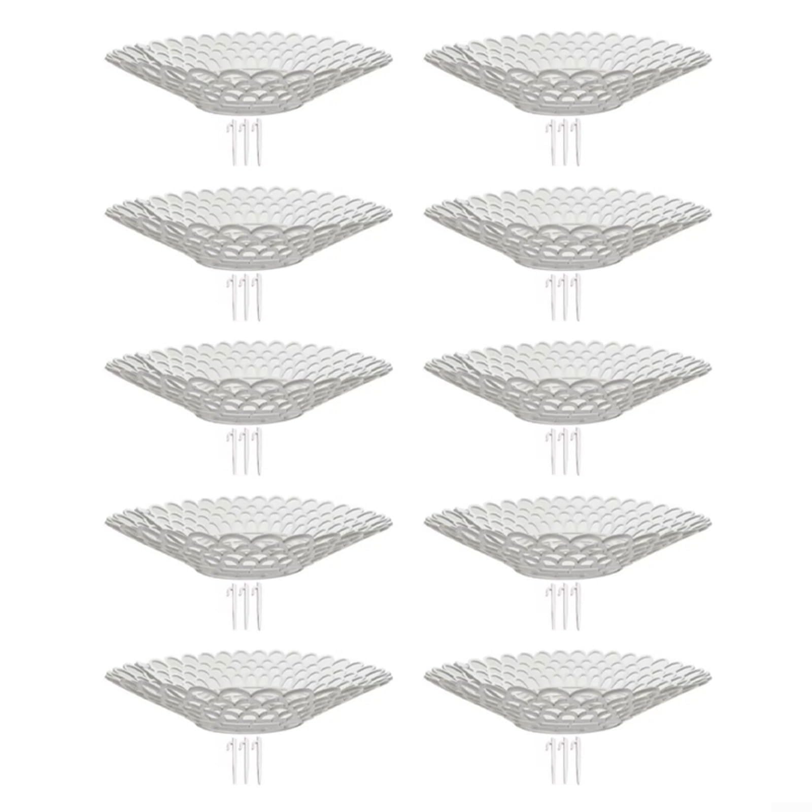 Strawberry Plant Supports 10 Pack - Strawberry Support Frames for Growing Plants, Reusable Strawberry Protection Stand for Balcony Garden Fruit Accessories (23.5x20.5x4.5cm) (White)