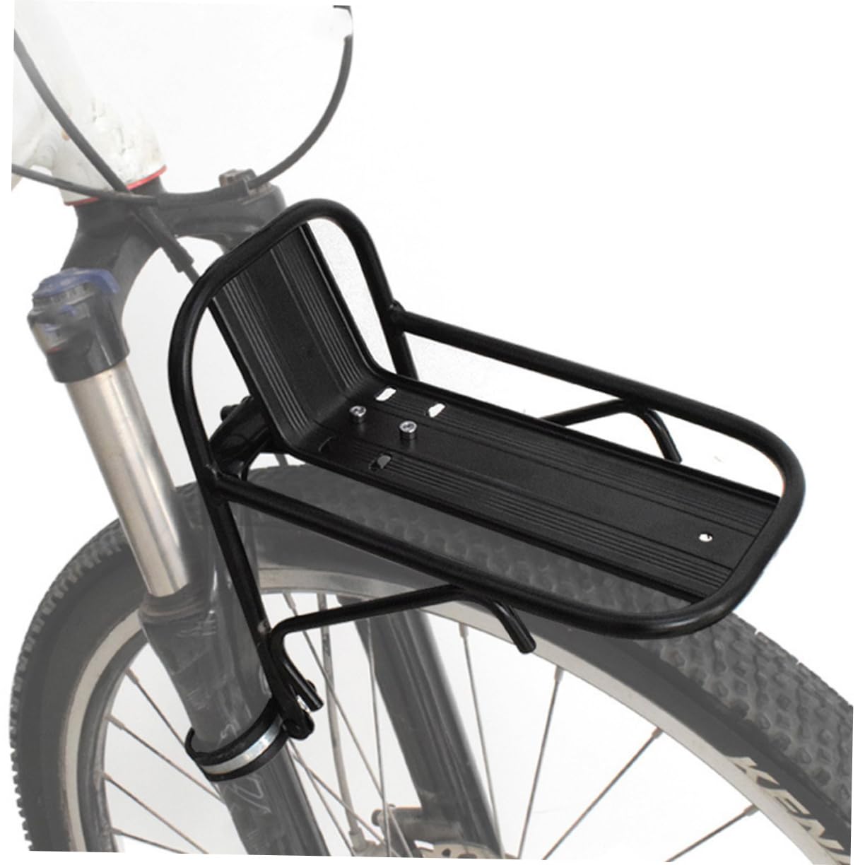 Garneck Bicycle Front Rack with Car Rack Panniers Basket Bike Cargo Rack Outdoor Carrier Holder Handlebar Bike Racks Mount Bracket Cycling Cargo Rack Bike Storage Bracket Black Metal