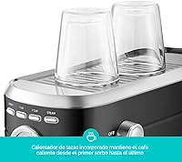 Vista 4 de CASABREWS CM5418 Cafetera espresso de 20 bares, cafetera de espresso de acero inoxidable con espumador de leche, máquina de capuchino compacta