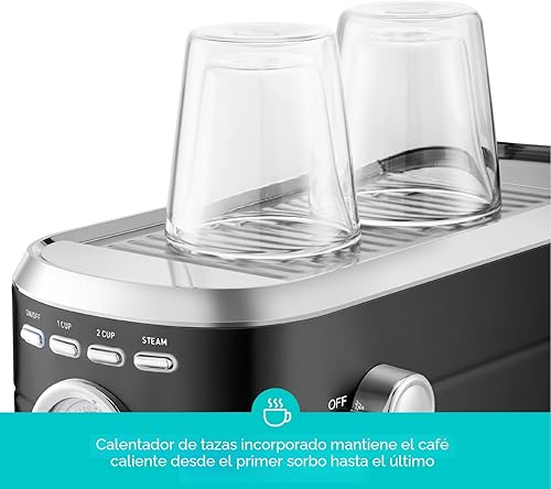 Miniatura 4 de CASABREWS CM5418 Cafetera espresso de 20 bares, cafetera de espresso de acero inoxidable con espumador de leche, máquina de capuchino compacta