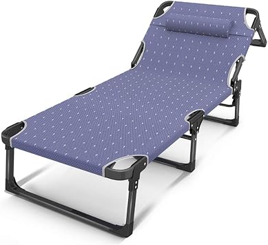 Outdoor Garden Lounge Chair Single Sun Bed Home Siesta Deck Chair Office Nap Bed Portable Camping Bed