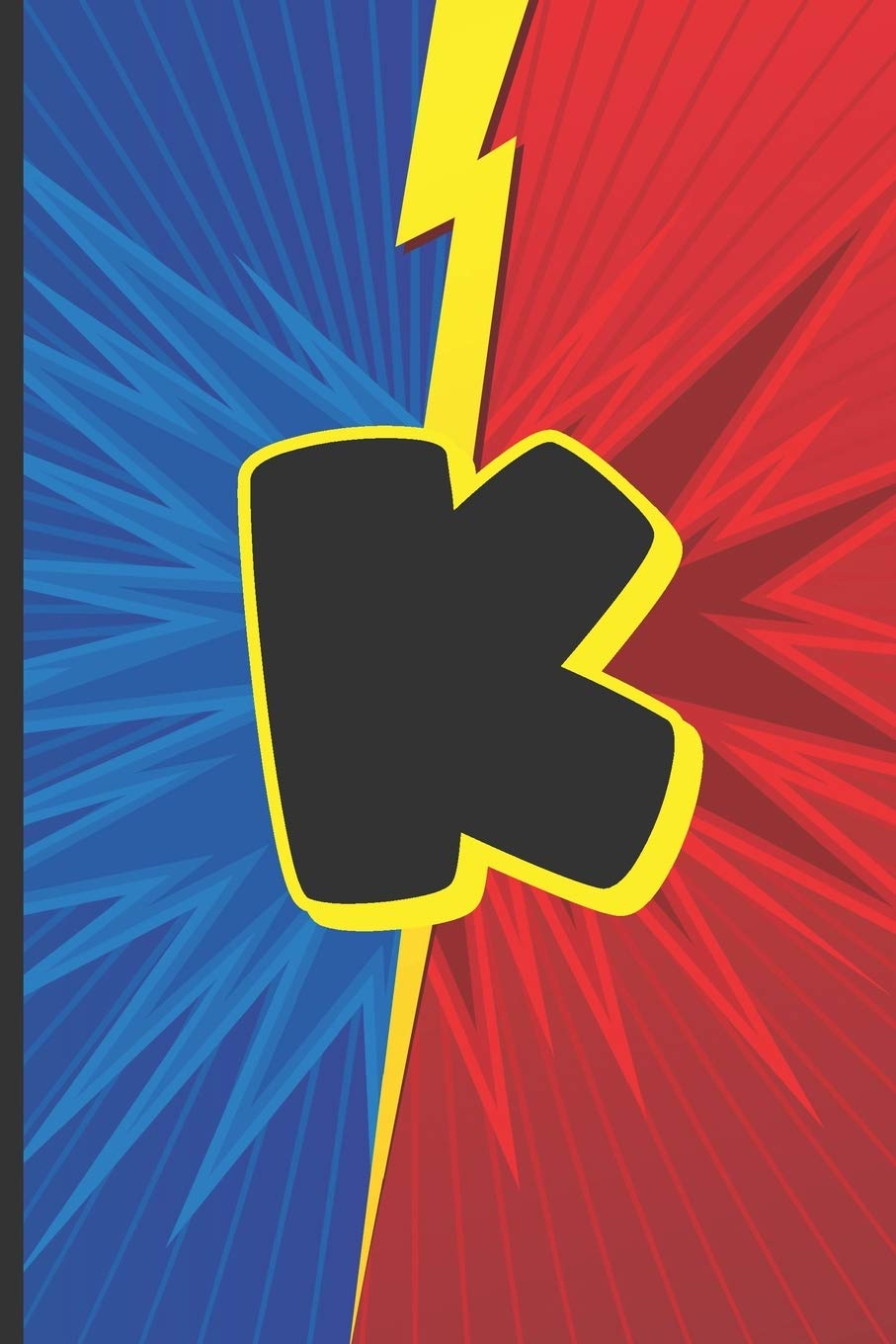 K: Superhero Monogram Initial Notebook for boys Letter K | 6" x 9" - 120 pages, Wide Ruled| Superhero, Comic, Gaming, Battle Scene
