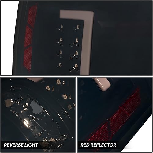 Miniatura 10 de DNA MOTORING TL-ZTL-006-SMBK - Par de luces traseras de carcasa reflectora compatibles con modelos Fleetside 09-14 F-150, lente negroahumado